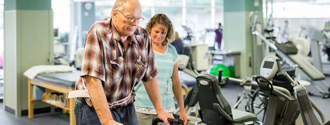 Rehab Center employee with patient