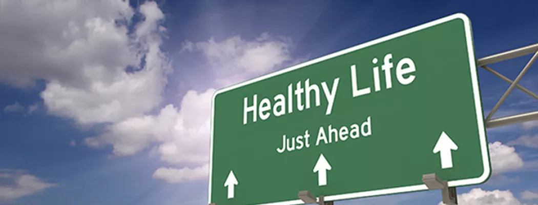 Healthy Life Just Ahead Sign