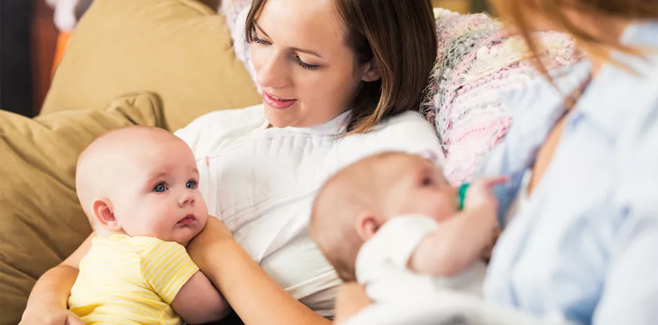 Woman holding baby