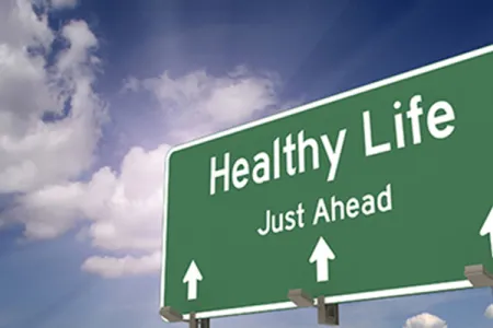 Healthy Life Just Ahead Sign